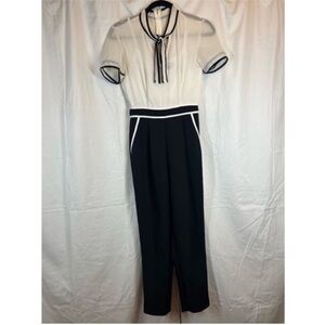 Paper doll monochrome classic bow tie jumpsuit elegant minimal chic